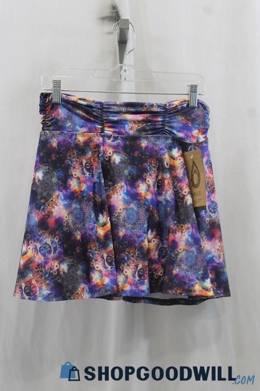 NWT Donna Jo Womens Multicolor Galaxy Astrology Print Tennis Skort Sz 2