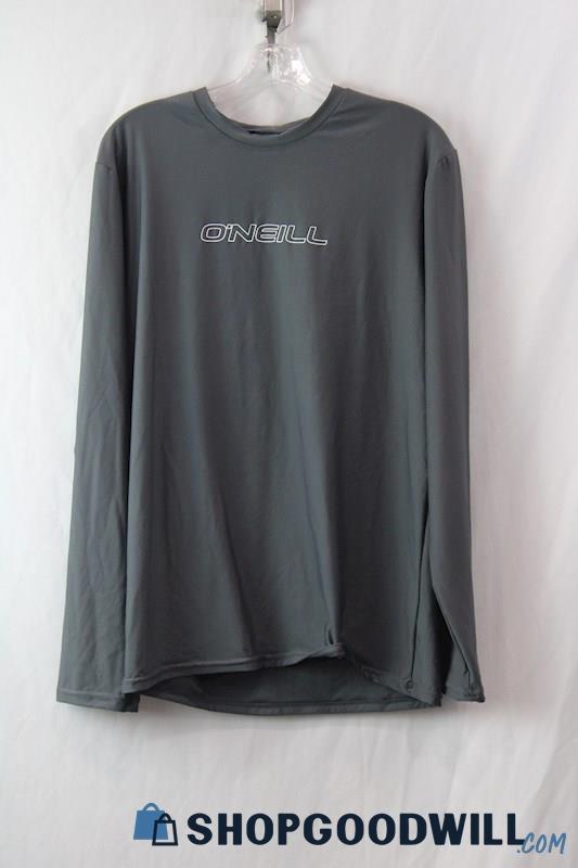 O'Neill Men's Gray Logo Graphic Long Sleeve UPF Performance T-Shirt XLT