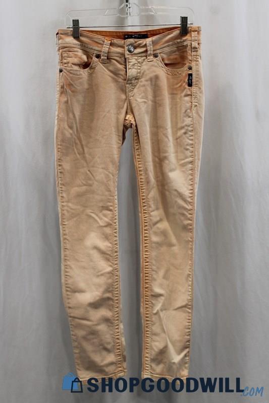 Silver Jeans Womens Light Orange Slim Straight Jeans Sz 28x31