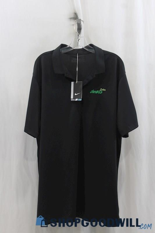 NWT Nike Mens Black Tech Polo Shirt Sz 2XL