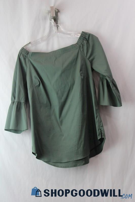 NWT WHBM Women's Green Pullover Blouse SZ S