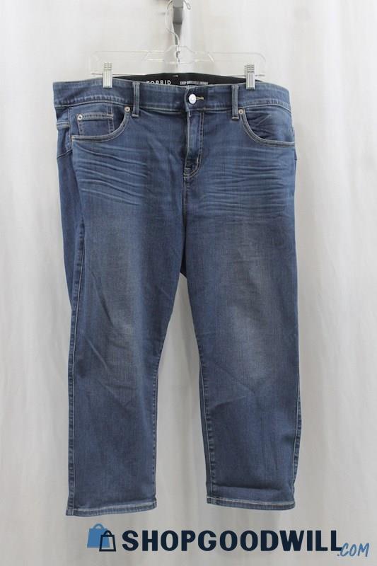 Torrid Womens Blue Crop Bombshell Skinny Jeans Sz 20