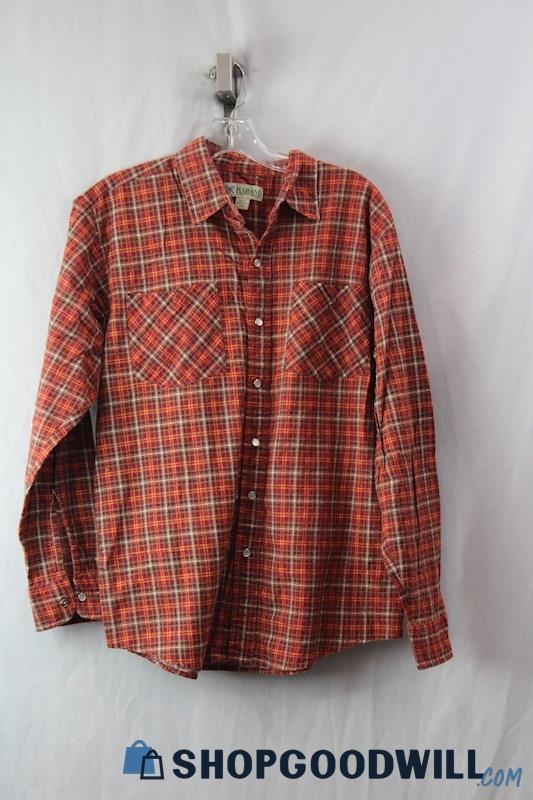 Haband Men's Red Multicolored Button-Up Shirt Sz M