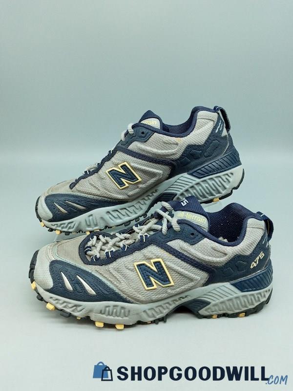 New Balance Boys 475 Grey & Navy Blue Athletic Sneakers SZ 7.5