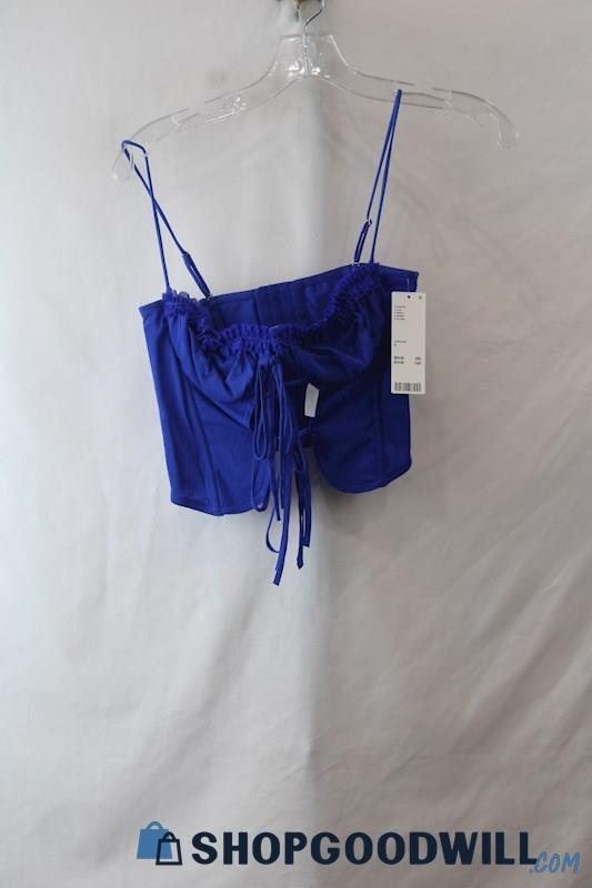 NWT Urban Outfitters Women's Blue Coreset Crop Top sz S