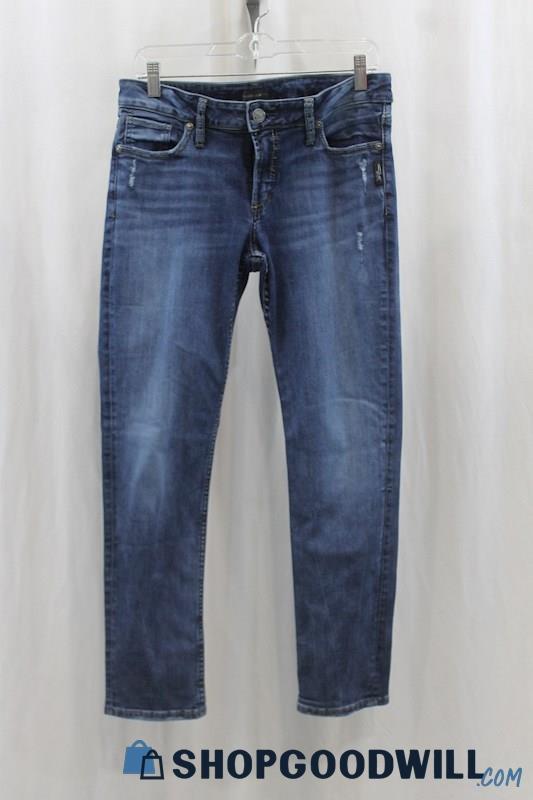 Silver Jeans Womens Blue Washed Skinny Jeans Sz 31x27