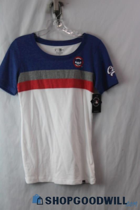 NWT Genuine Merchandise Women's White/Multicolored Chicago Cubs T-Shirt SZ XS