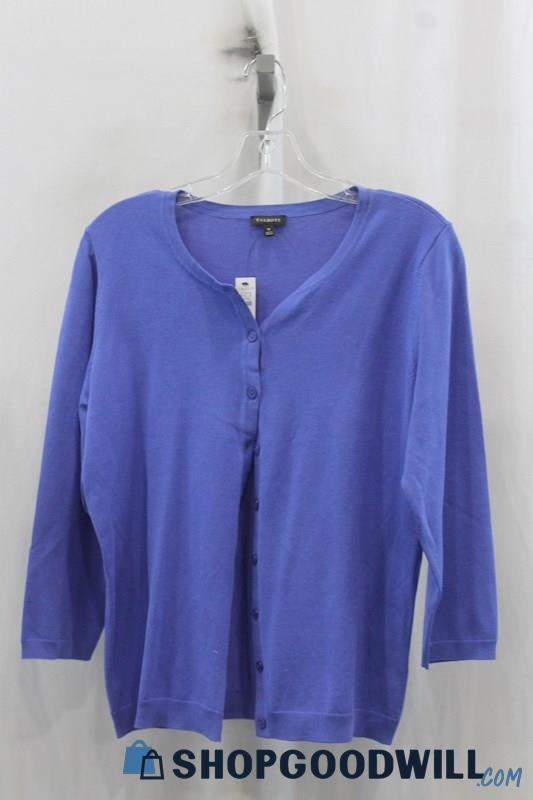 NWT Talbots Womens Blue Button Cardigan Sz M