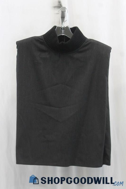 NWT Zara Womens Heather Black Mock Neck Sleeveless Shirt Sz XL