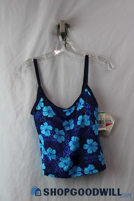 NWT Speedo Women's Blue Floral Print Tank Sz 12