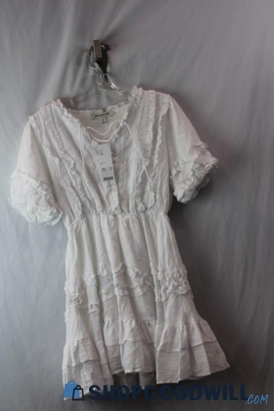 NWT Urban Outfitters Women's Off White Ruffle Dress SZ M