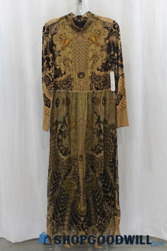 NWT Soft Surroundings Womens Vintage Sage Green Enchanted Forest Maxi Dress Sz 6