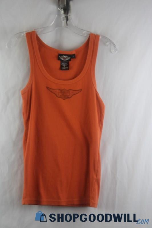 Harley Davidson Women's Orange Logo Tank SZ L