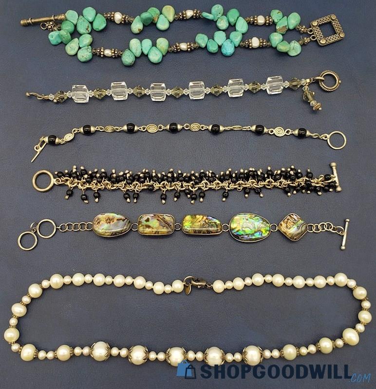 .925 Turquoise, Cultured Pearl, Onyx, Abalone, & more Jewelry