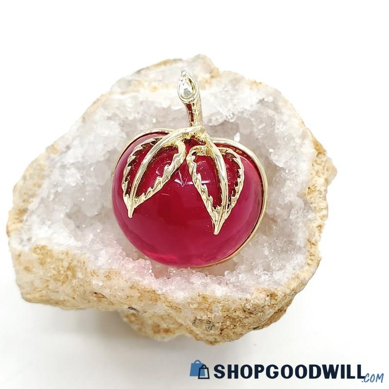 Vintage SARAH COVENTRY Jelly Belly Cherry Brooch 