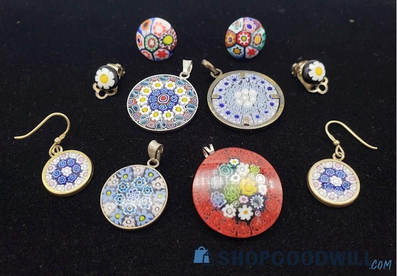 Millefiori Pendant & Earring Assortment