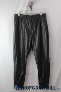 Dear John Women's Black Faux Leather Pull on Jogger SZ L