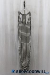 Athleta Womens Heather Gray Stripe Racerback Tank Dress Sz S