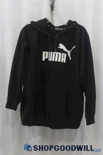 Puma Women's Black Logo Graphic Pullover Hoodie SZ 2X