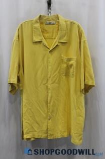 Tommy Bahama Men's Yellow Button Up Shirt SZ 2XL