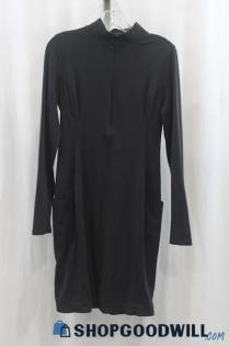 Athleta Womens Black 1/4 Zip Sweater Dress Sz M