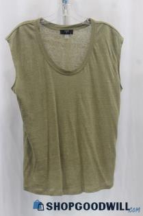 Tahari Women's Heather Green Pullover T-Shirt SZ M