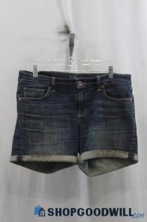 Lucky Brand Womens Dark Blue Washed Denim Shorts Sz 8