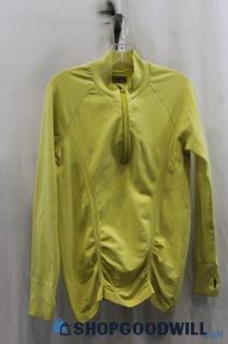 Athleta Women's Bright Yellow Half Zip Sweater SZ L