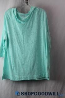 Columbia Women's Teal Short Sleeved Hooded T-Shirt Sz 2X