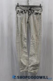 True Religion Womens Gray Skinny Ankle Jean Sz 24