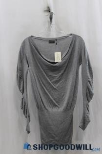 NWT Guess Womens Heather Gray Drape Neck Blouse Sz S