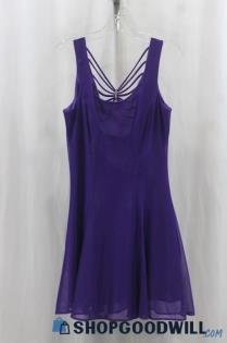 VTG Maurices Womens Purple Shimmer Swing Dress Sz 7/8