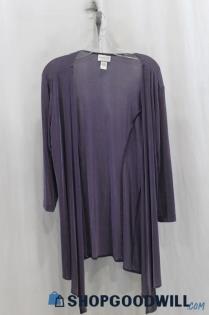 Chicos Womens Purple Waterfall Open Cardigan Sz M