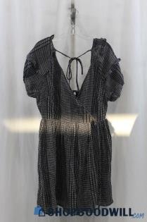 NWT Topshop Womens Black/White Pattern Flare Dress Sz 8