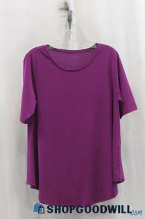 Chicos Womens Purple Scoopneck Blouse Sz M