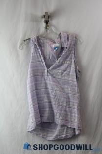 Columbia Women's Purple/Multicolored Collar Tank Sz L