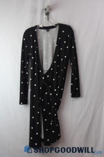 Ann Taylor Women's Black/White Polka Dot Wrap Dress Sz 8P