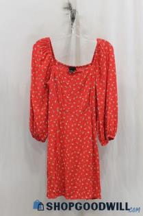 Sanctuary Womens Red Floral Shift Dress Sz 8