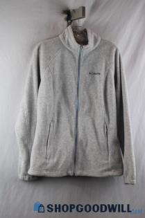 Columbia Women's Gray Full Zip Up Sweater SZ L