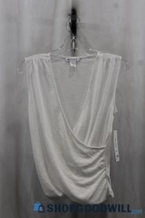 NWT Athleta Womens Heather White Surplice Tank Sz 2XS