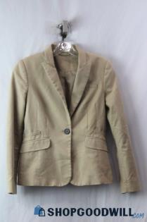 MNG Women's Fawn Brown Single Button Blazer SZ 6