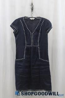 Boden Womens Navy/White Sheath Dress Sz 4