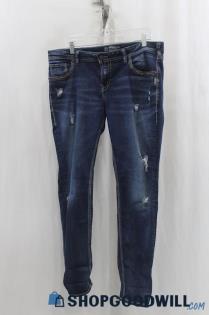 Silver Jeans Womens Dark Blue Skinny Jeans Sz 32x31