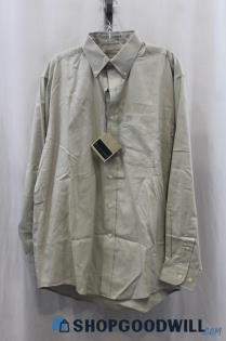 NWT Cutter & Buck Mens Off-Gray Dress Shirt Sz M