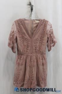 Altard State Womens Dusty Pink Knit Lace Romper Sz S