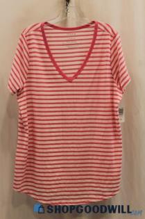 NWT Torrid Women's Pink/White Stripes T-Shirt SZ 2X