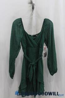 NWT Trixxi Womens Dark Green Pattern Mini Dress Sz 5