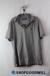 Tommy Bahama Men's Gray Short Sleeve Polo Shirt sz L