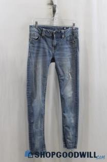 Miss Me Womens Blue Washed Skinny Jeans Sz 28