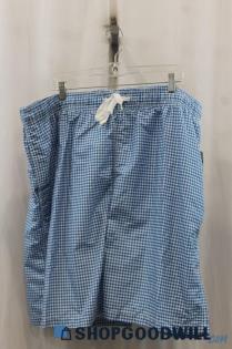 NWT KANU Mens Blue/White Gingham Shorts Sz 4X